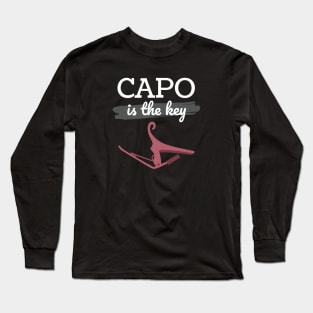 Capo is the Key Rose Gold Capo Dark Theme Long Sleeve T-Shirt